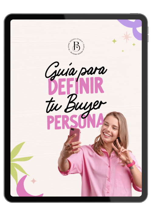Mockup de la guía para definir tu buyer persona de Blooms Studio
