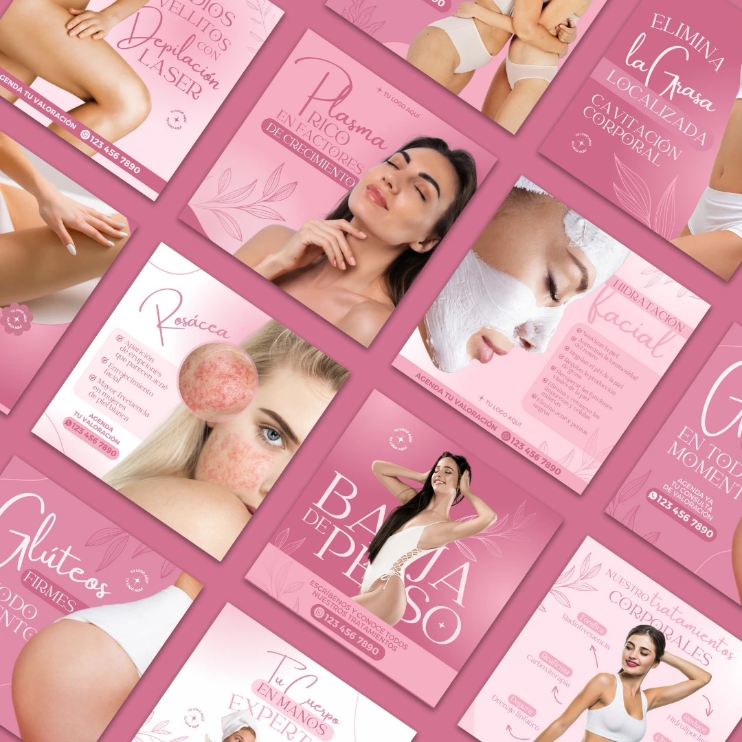 Vista previa de plantillas para profesionales del área estética