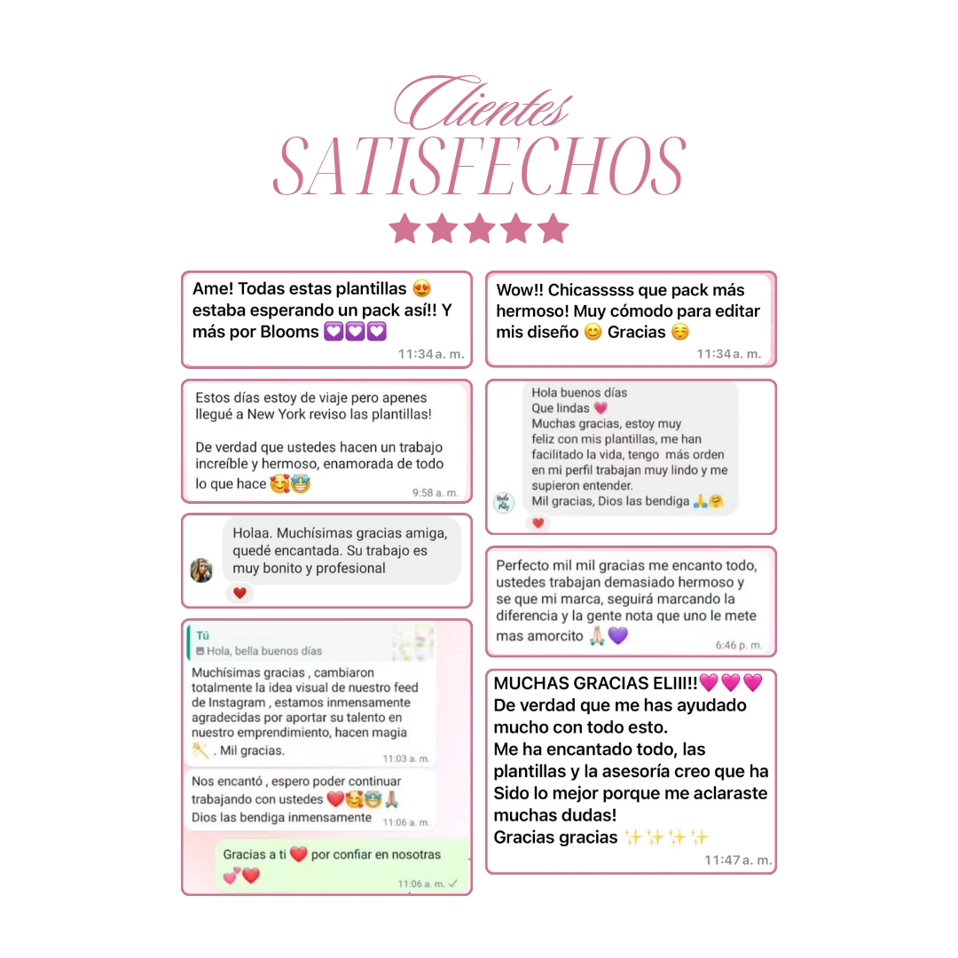 Testimonios de clientes satisfechos con las plantillas para profesionales del área estética