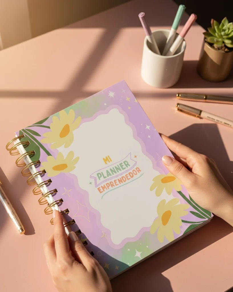 Agenda Emprendedora en las manos de una mujer