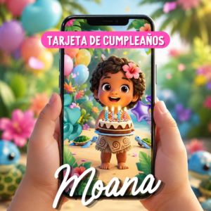 Tarjeta de Invitación Inspirada en Moana