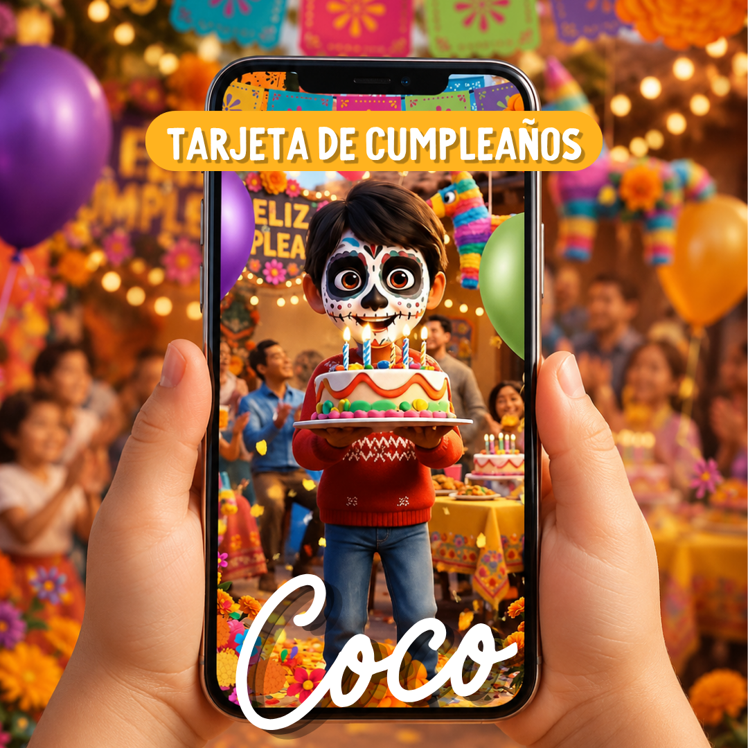 Tarjeta de Invitación Inspirada en Coco