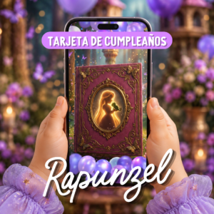 Tarjeta de Invitación Inspirada en Princesa Rapunzel