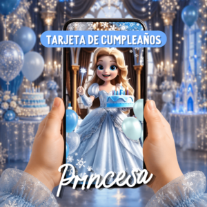 Tarjeta de Invitación Inspirada en Princesa Frozen