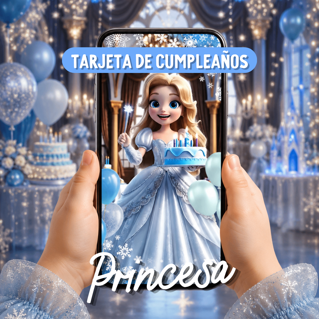 Tarjeta de Invitación Inspirada en Princesa Frozen