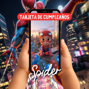 Tarjeta de Invitación Inspirada en Spiderman