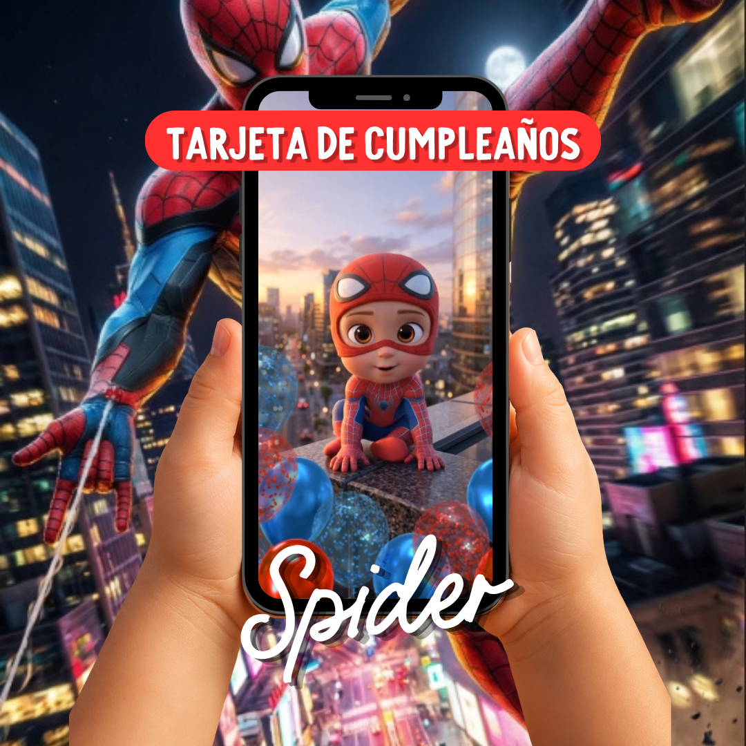 Tarjeta de Invitación Inspirada en Spiderman